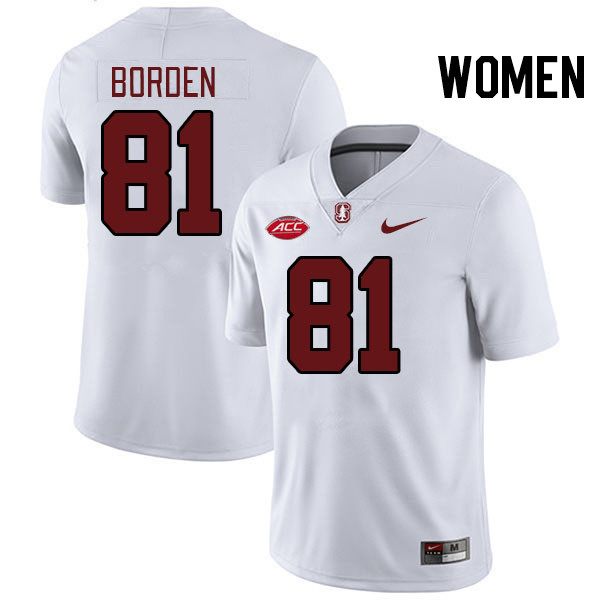 Women #81 Ahmari Borden Stanford Cardinal 2024 ACC Conference College Football Jerseys Stitched-Whit